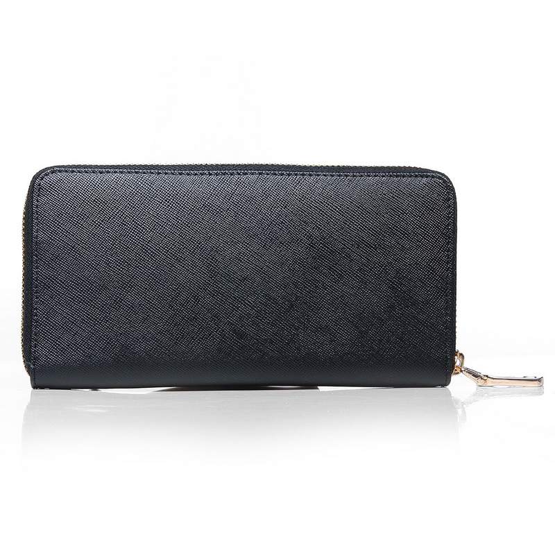 Knockoff Prada Real Leather Wallet 1136 black - Click Image to Close